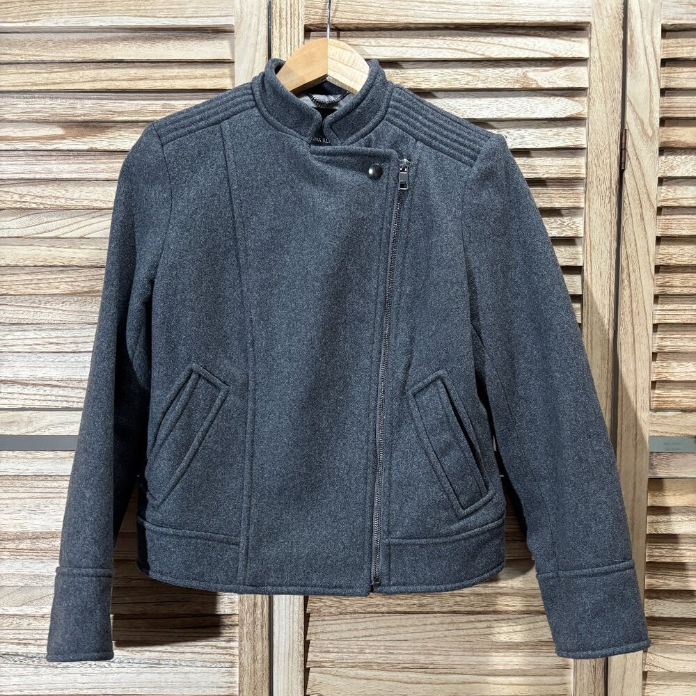 Banana Repbulic Wool Moto Jacket, Gray Size XS - Picture 2 of 9